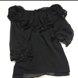 She + Sky Off the Shoulder Lace Top